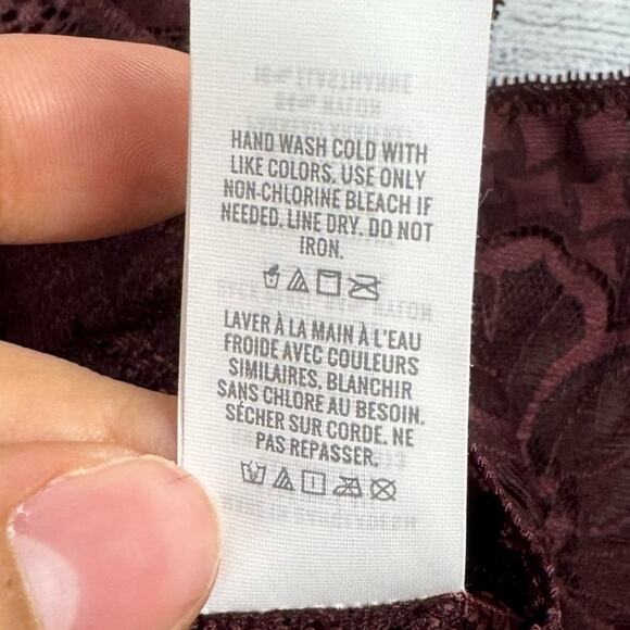 Aerie Holiday Burgundy Best Lace Waffle Longline Bralette Size Small - Picture 12 of 14